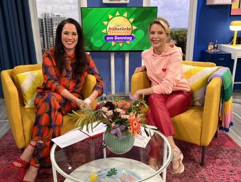 Female presenter working on a TV production
